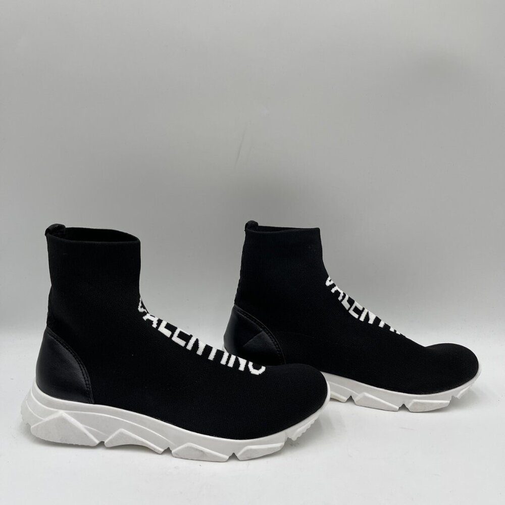 Valentino by Mario Valentino Men's Tom Logo High-Top Sock Sneakers - Black